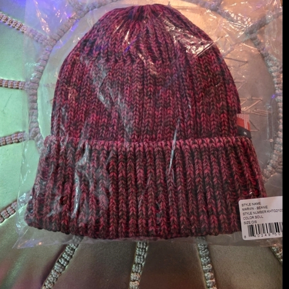 Honor The Gift Cozy Knit Beanie in Red and Black
